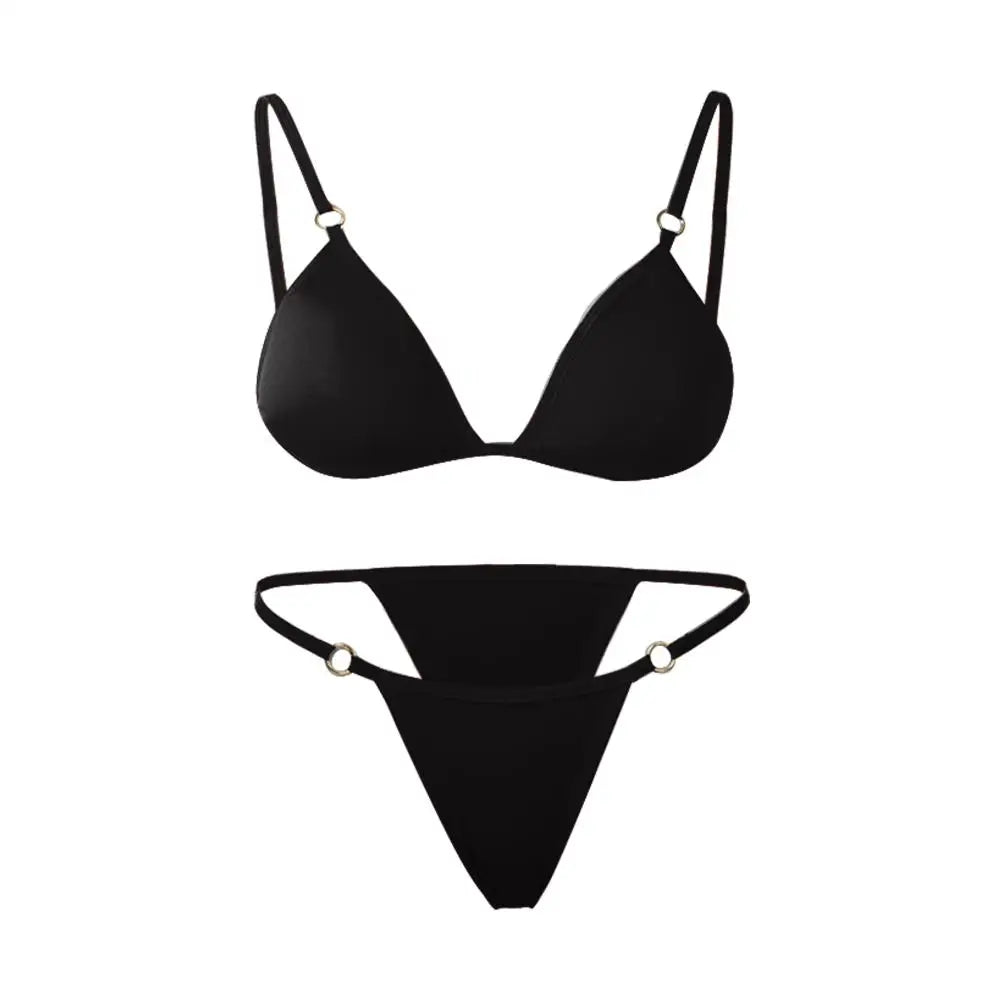 Buckle Sling Backless Two Piece Bikini Set - Swefashionstore