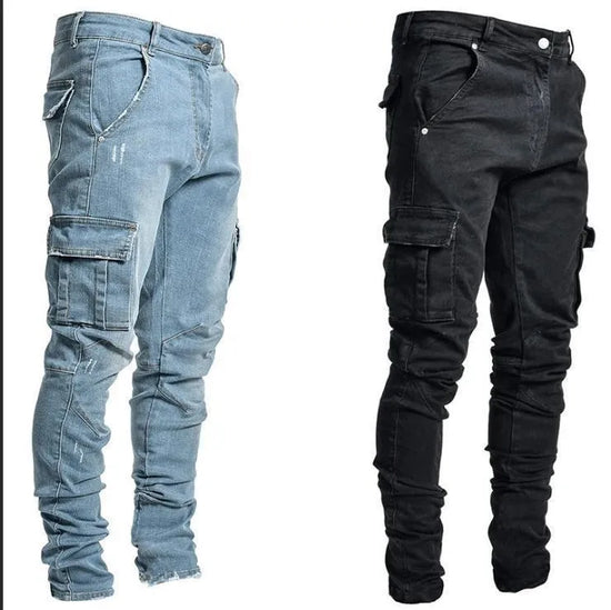 PENCIL Denim Cargo Solid Ankle Length SLIMFIT Jeans - Swefashionstore