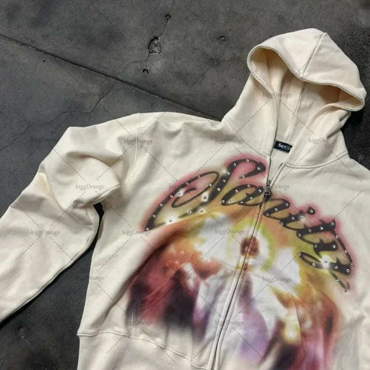 Hooded American Retro Sweatshirt Y2k - Swefashionstore