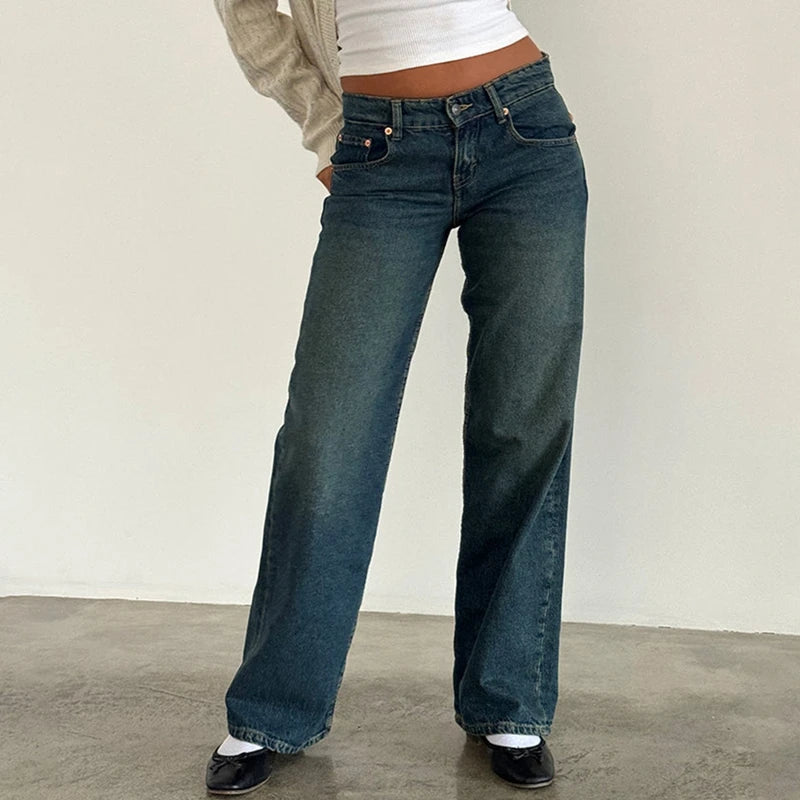Women Y2K Wide Leg Denim Pants - Swefashionstore