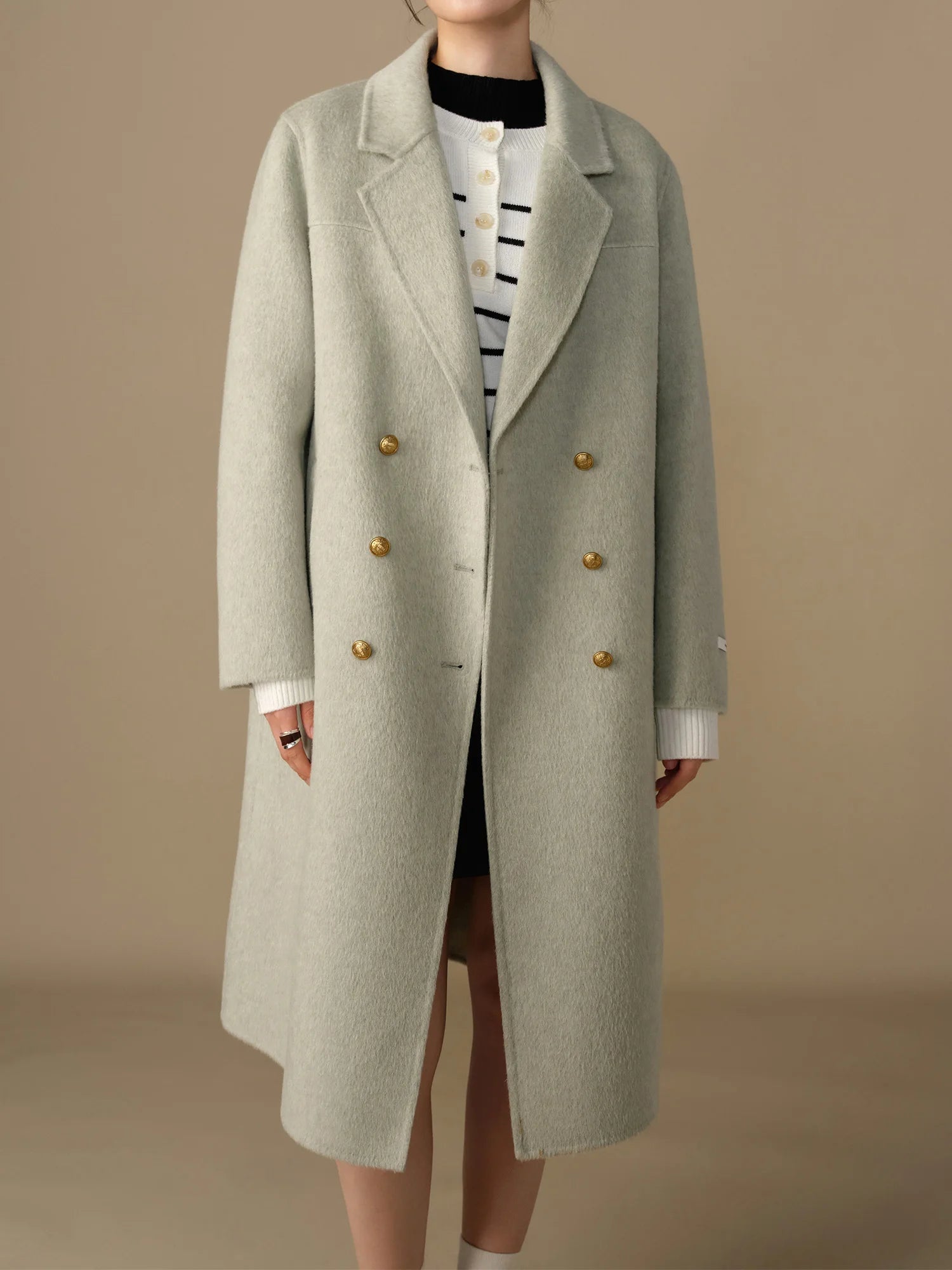 DUSHU 100% Wool Coat 2025 Winter Vintage Wool Coat - Swefashionstore