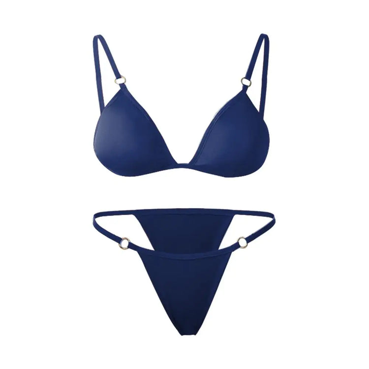 Buckle Sling Backless Two Piece Bikini Set - Swefashionstore