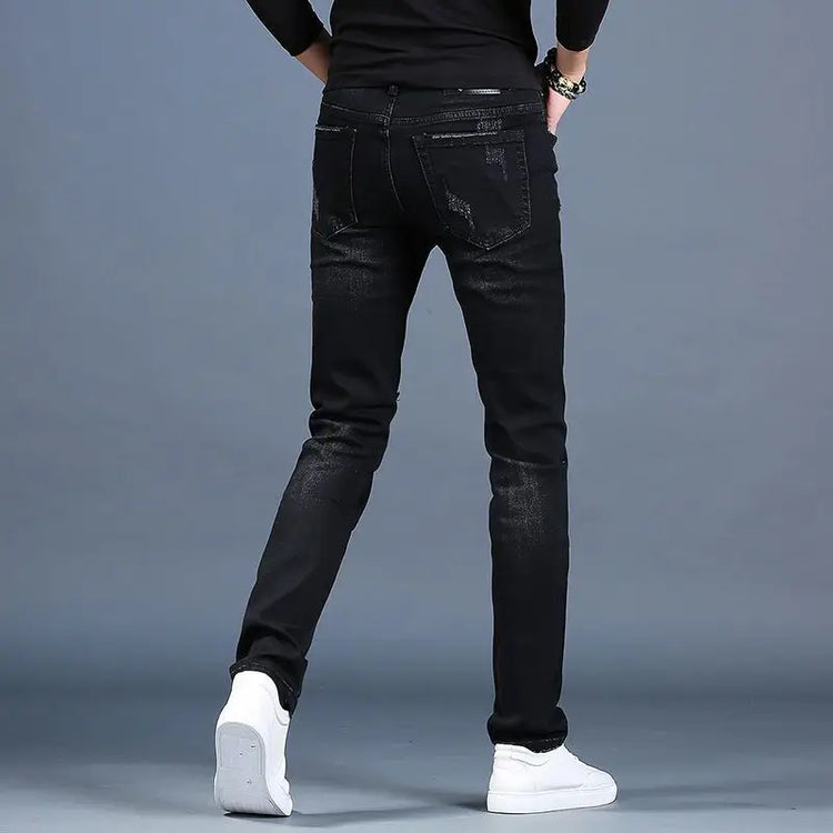 Black Slim Fit Jeans for Men Brand Jeans - Swefashionstore