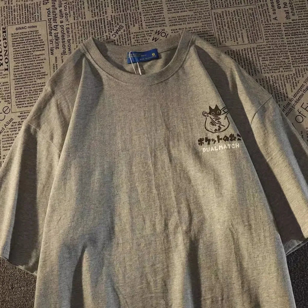 SUMMER Japanese RETRO Cartoon Printed Short Sleeve T-shirt - Swefashionstore