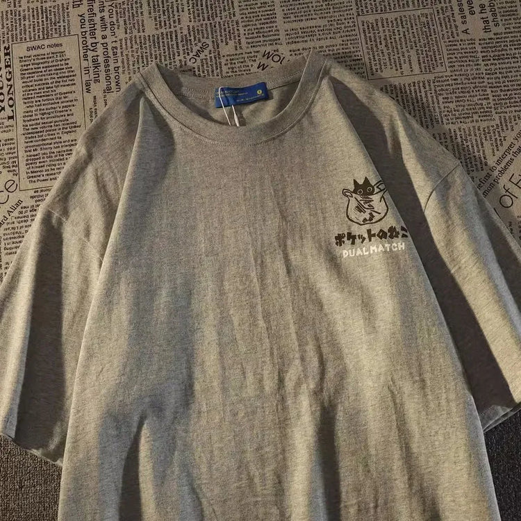 SUMMER Japanese RETRO Cartoon Printed Short Sleeve T-shirt - Swefashionstore