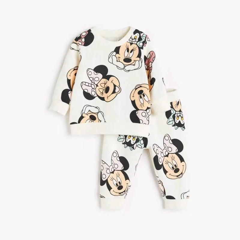 MINISO Long Sleeve Cartoon Two Piece Sets For Kids Full Print Hoodies+Pants