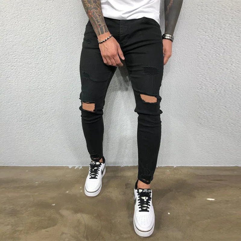 BEST SELLER White Embroidery Skinny Ripped Jeans