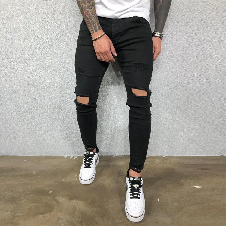 BESTSELLER White Embroidery Skinny RIPPED Jeans - Swefashionstore