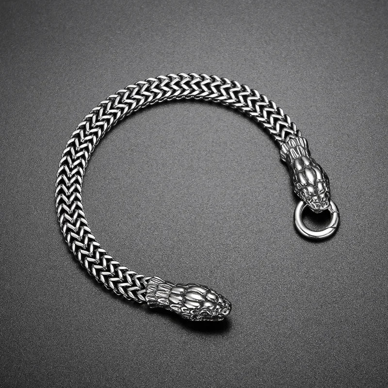 Stainless Steel Double Wolf Head Bracelet - Swefashionstore
