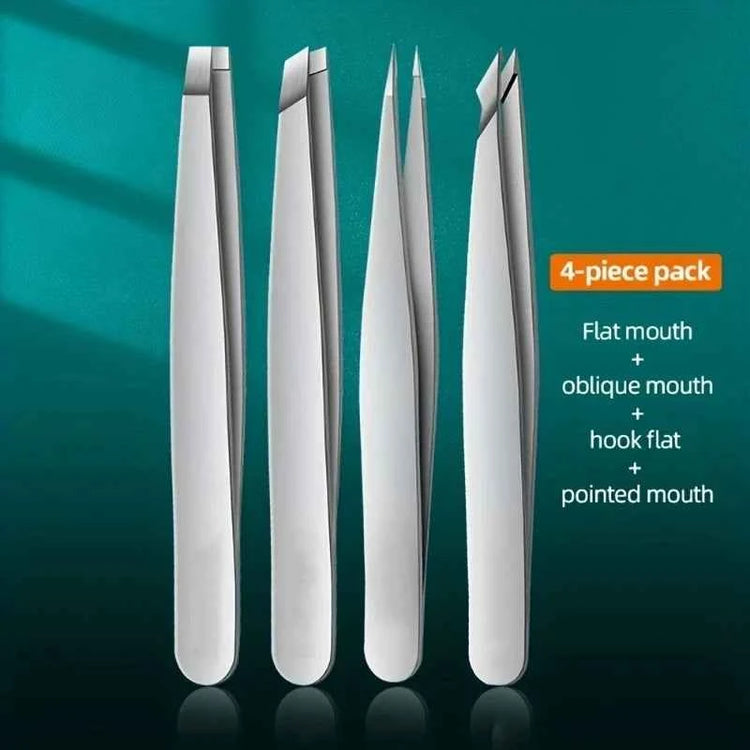4Piece Professional Tweezers Set for Precision Grooming and Beauty Care - Swefashionstore