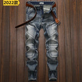 High Quality DENIM Jeans RETRO Straight Biker Design - Swefashionstore