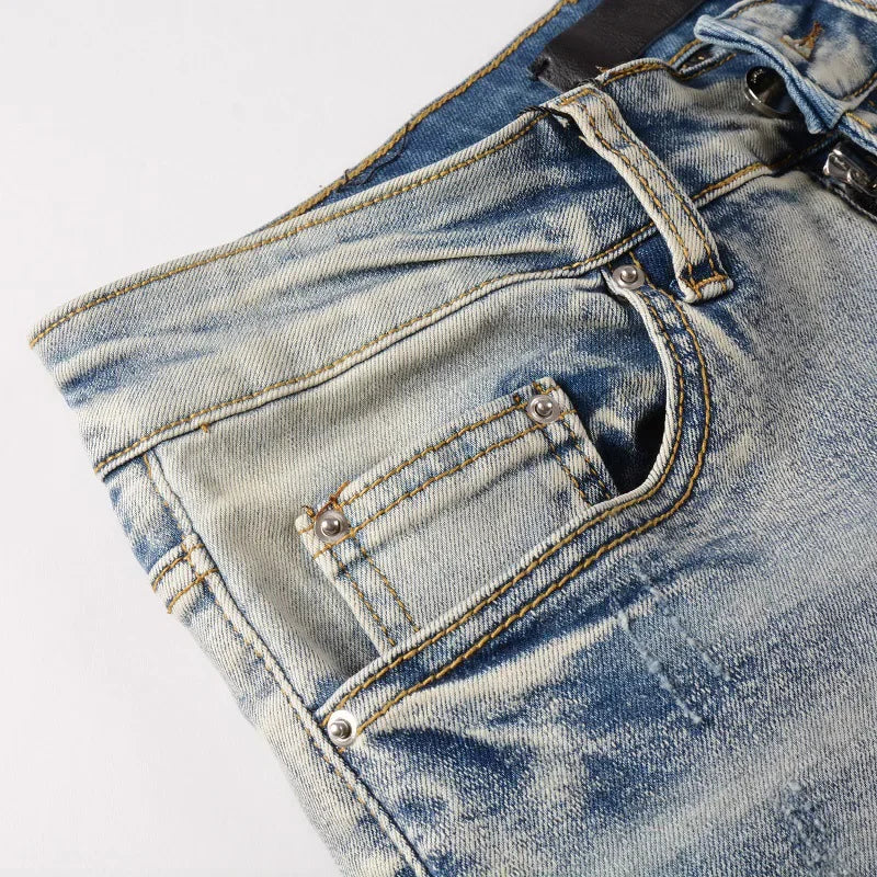 Trendyamiri European STYLE Jeans EINZIGARTIGES Design Slim Fit