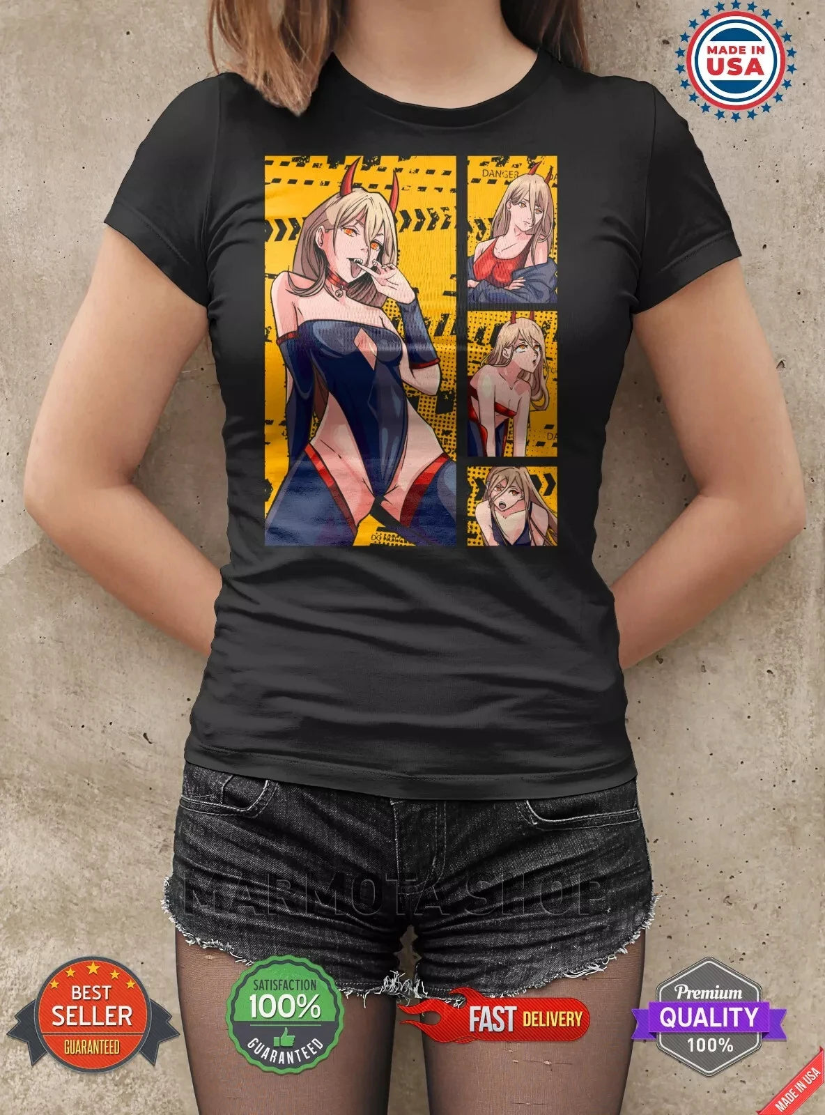 Summer JPower Waifu Ecchi Shirt Chainsaw Man Anime Tee T-Shirt Sexy Makima Kawaii Devil  Anime Clothes - Swefashionstore