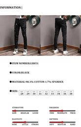 Streetwear Fashion Men Jeans Ripped Stretch Elastic Slim Fit - Swefashionstore
