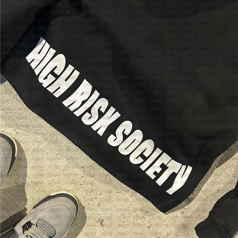 HIZILENT Hoodie Spider-Web Bedruckt Streetwear Y2K