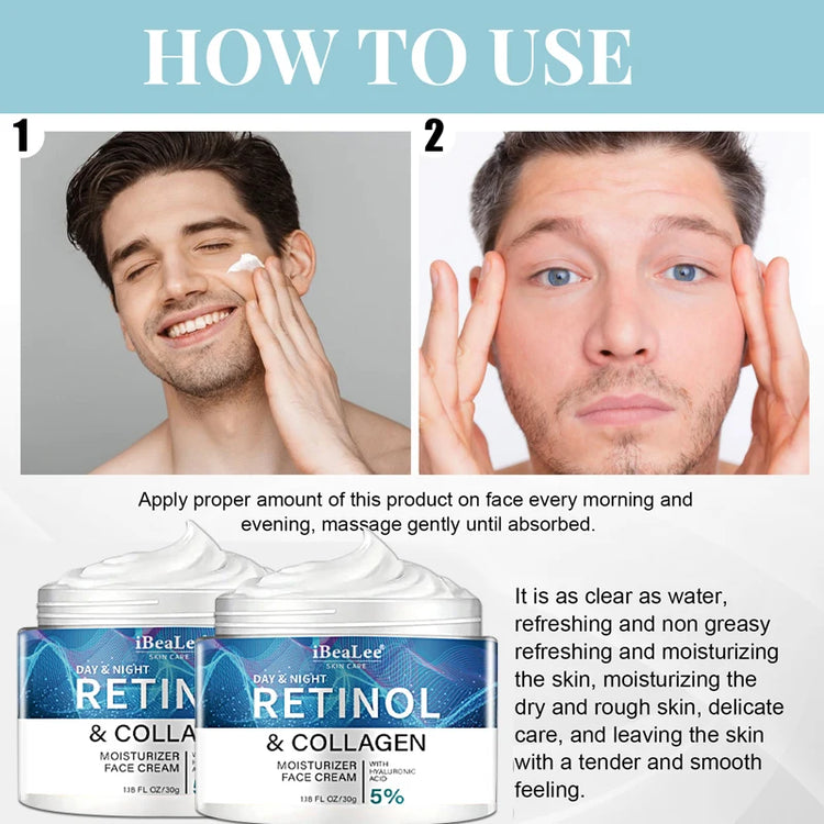 Retinol Cream For Men Remove Face & Neck Firming Moisturizing Skin Retinol Face Cream Hydrating Facial Treatment - Swefashionstore