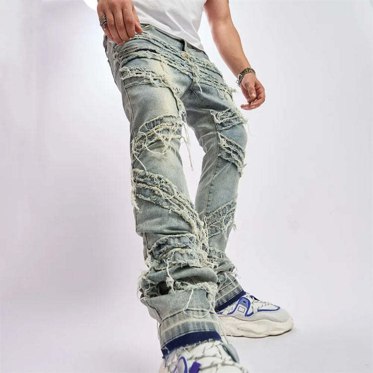 BESTSELLER Stylish Loose RIPPED Patch DENIM Jeans - Swefashionstore
