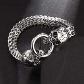Stainless Steel Double Wolf Head Bracelet - Swefashionstore