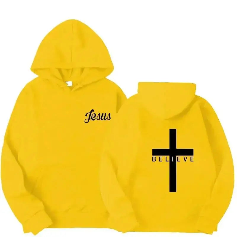 Herren Believe CROSS Jesus Bedruckte Hoodies