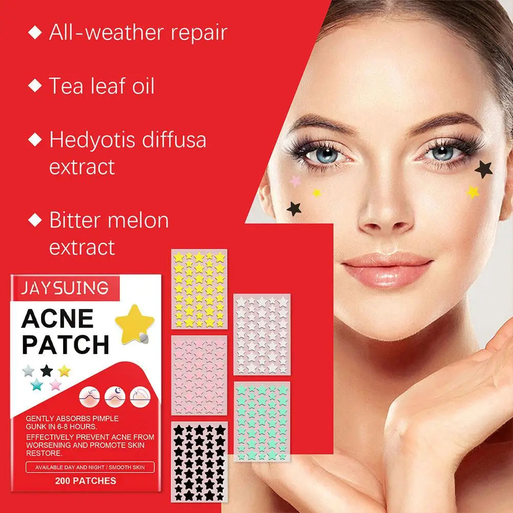 JAYSUING 200pcs Star PE Pimple ACNE Patch