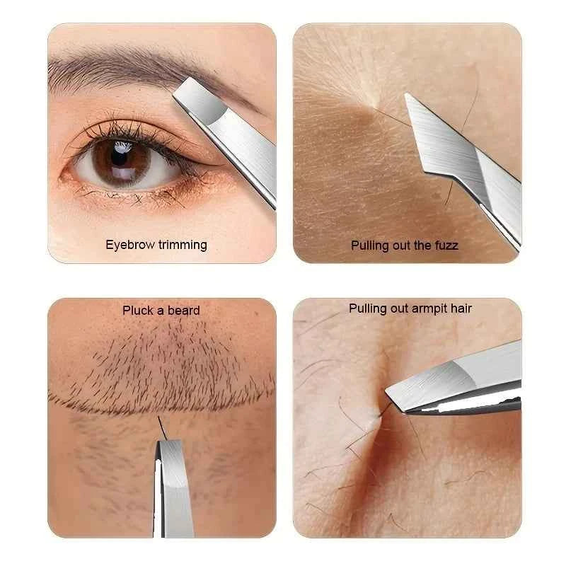 4Piece Professional Tweezers Set for Precision Grooming and Beauty Care - Swefashionstore