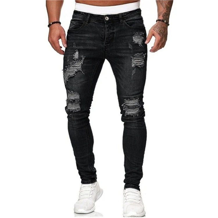 BESTSELLER White Embroidery Skinny RIPPED Jeans - Swefashionstore