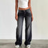 Women Denim Pants Loose Casual Straight Trousers - Swefashionstore