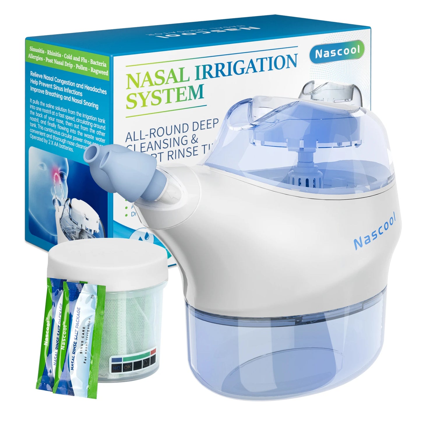 Electric Nasal System with 50 SaltPods Deep Cleaner Machine