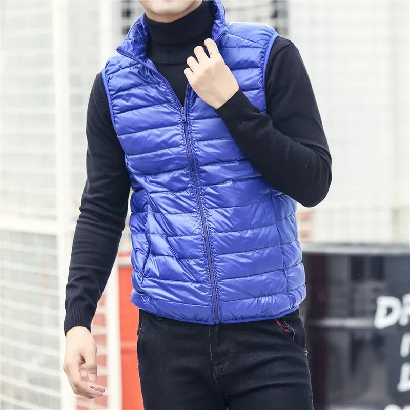 Autumn Winter Men Duck Down Vest 2025 Ultralight Sleeveless Puffer Vest - Swefashionstore