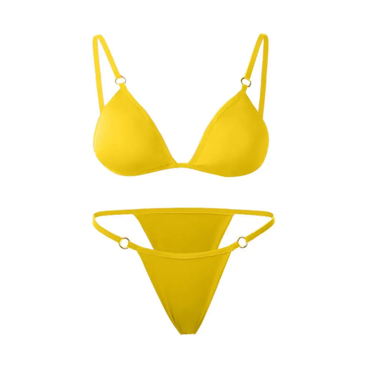 Buckle Sling Backless Two Piece Bikini Set - Swefashionstore