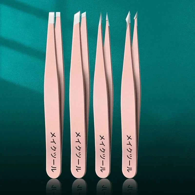 4Piece Professional Tweezers Set for Precision Grooming and Beauty Care - Swefashionstore