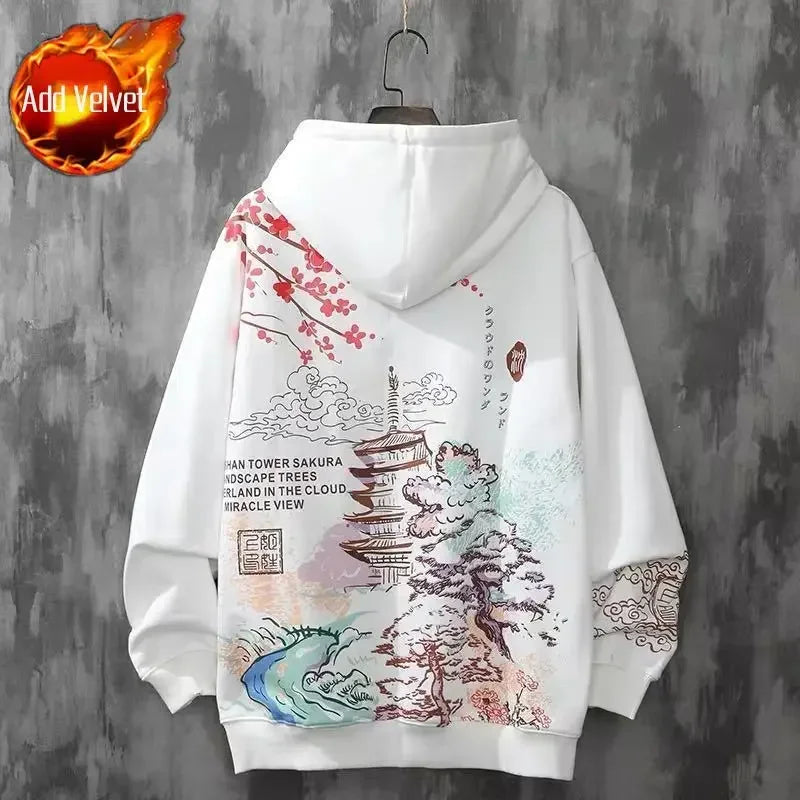 HOODED Bestickte HARAJUKU Sweatshirts für Herren