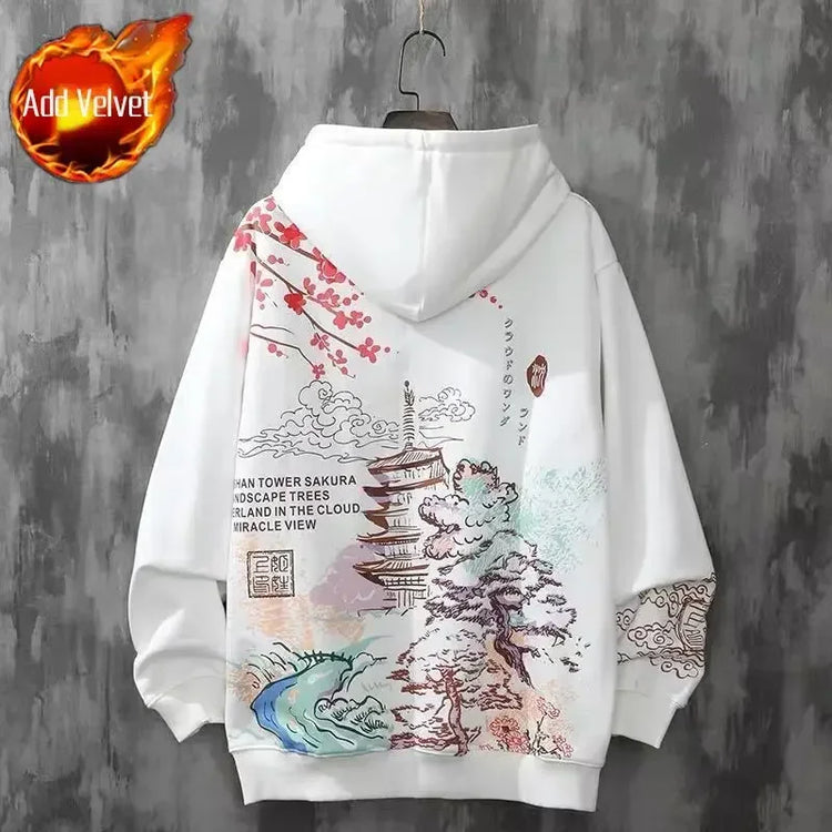 HOODED Embroidered HARAJUKU Sweatshirts for Men - Swefashionstore