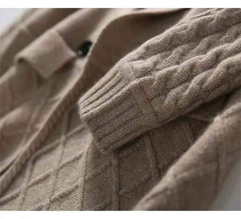 Cashmere Sweater Cardigan for Ladies - Cozy Wool Windbreaker Style - Swefashionstore