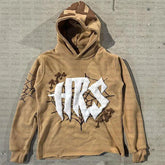 HIZILENT Hoodie Spider-Web Printed Streetwear Y2K - Swefashionstore