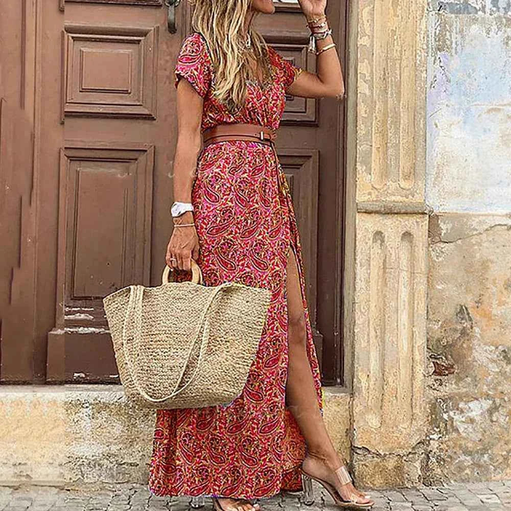 Long Bohemian Beach Dress for Women - 2025 Summer Style - Swefashionstore