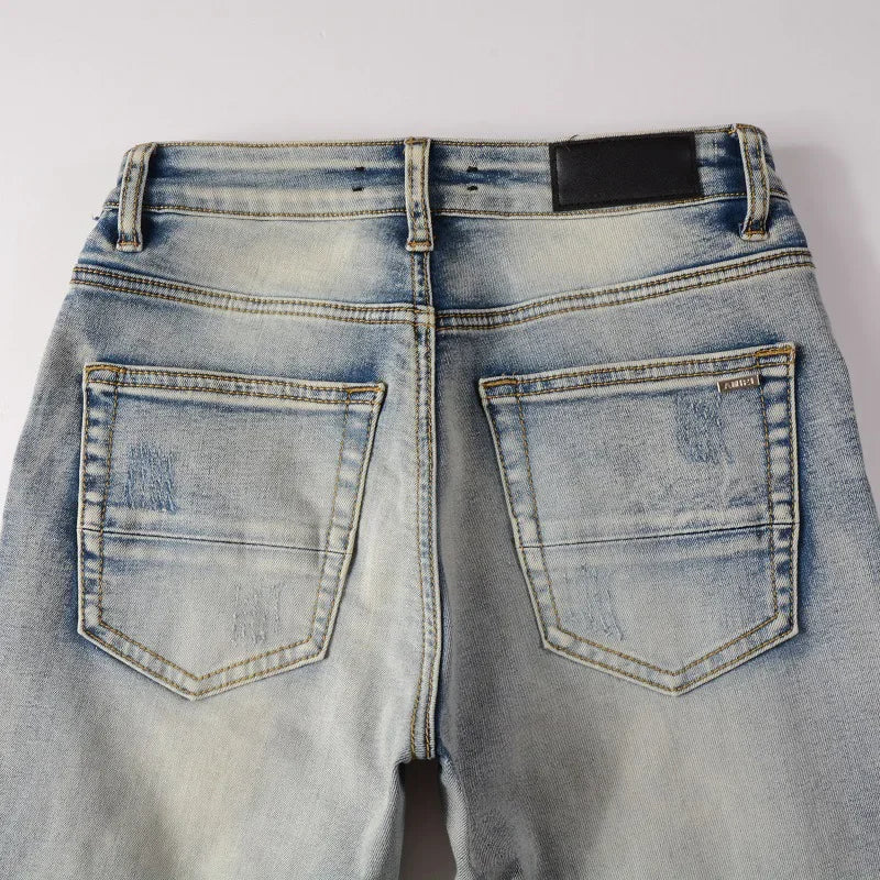Trendyamiri European STYLE Jeans EINZIGARTIGES Design Slim Fit