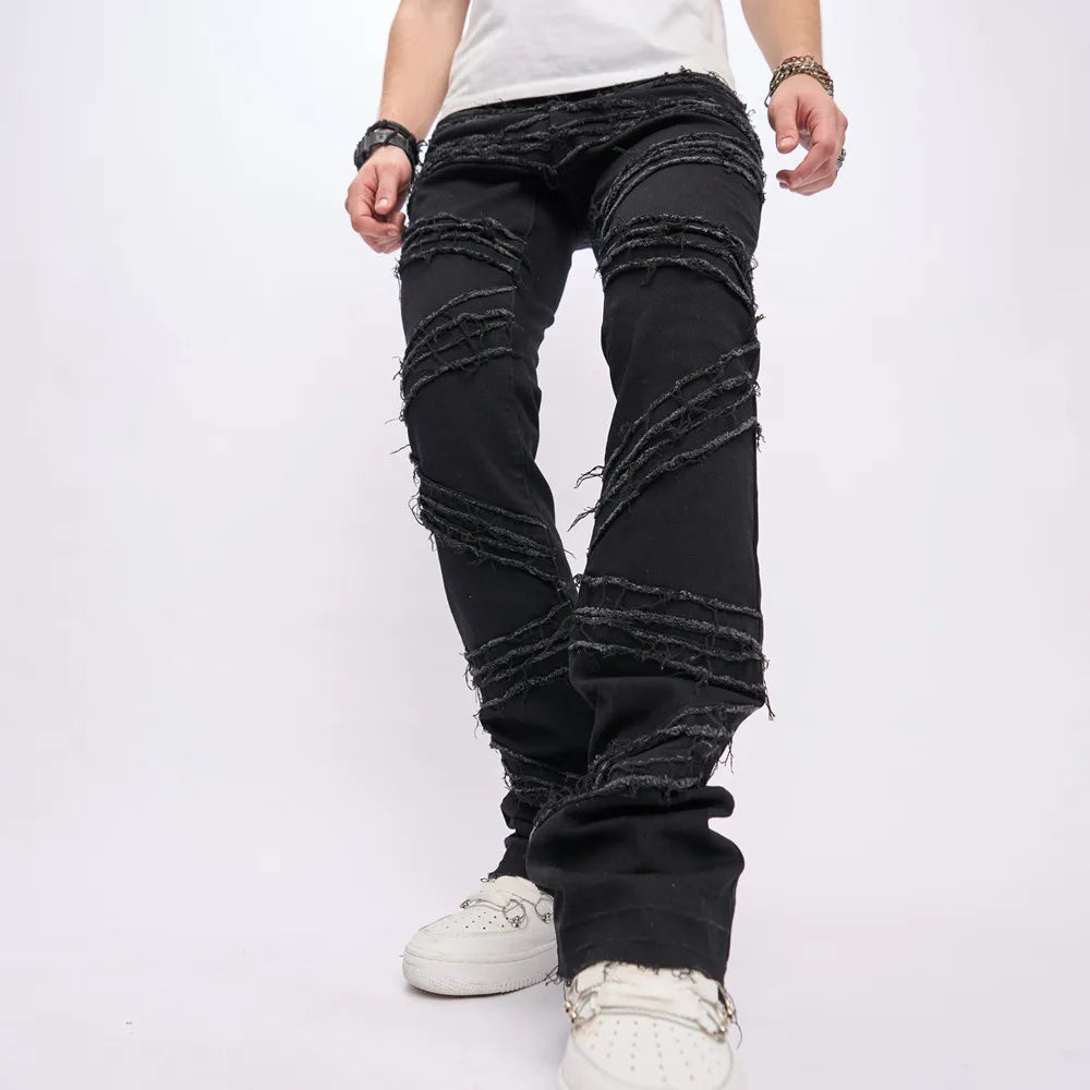 BESTSELLER Stilvolle, lockere Jeans mit zerrissenen Patches aus Denim