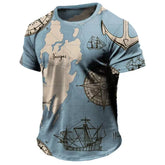 BESTSELLER Summer T-shirt Compass Printed - Swefashionstore