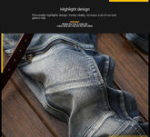 High Quality DENIM Jeans RETRO Straight Biker Design - Swefashionstore