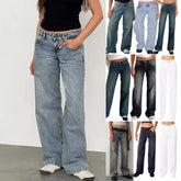 Women Denim Pants Loose Casual Straight Trousers - Swefashionstore