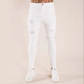 BESTSELLER White Embroidery Skinny RIPPED Jeans - Swefashionstore