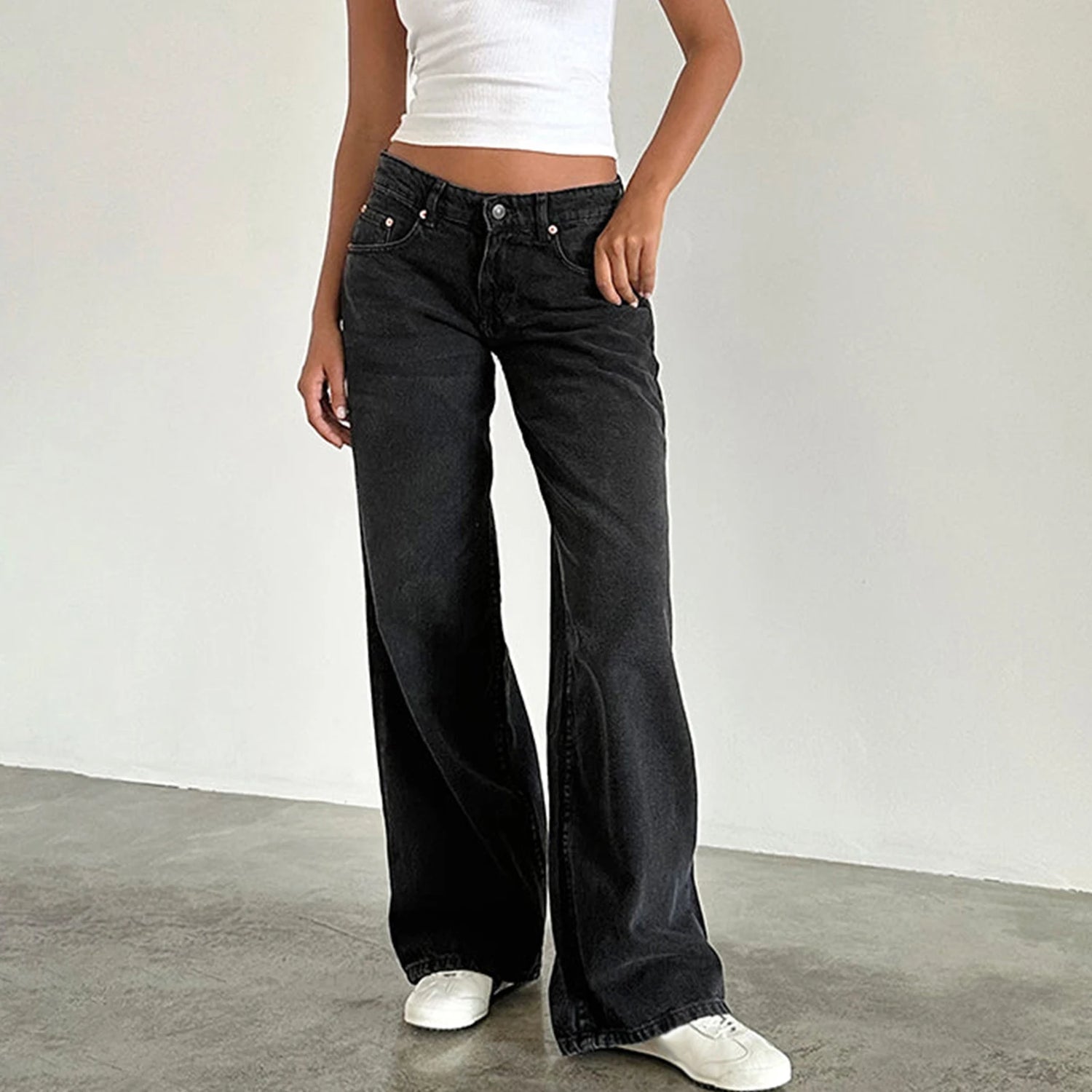 Harajuku Y2K Low Waist Baggy Jeans - Swefashionstore