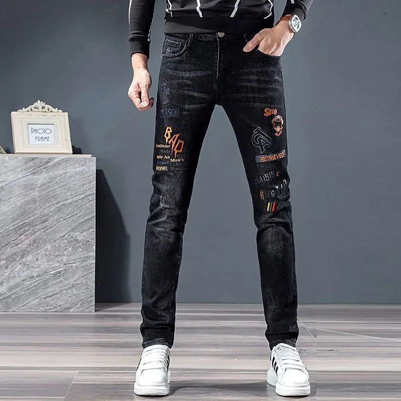 Black Slim Fit Jeans for Men Brand Jeans - Swefashionstore