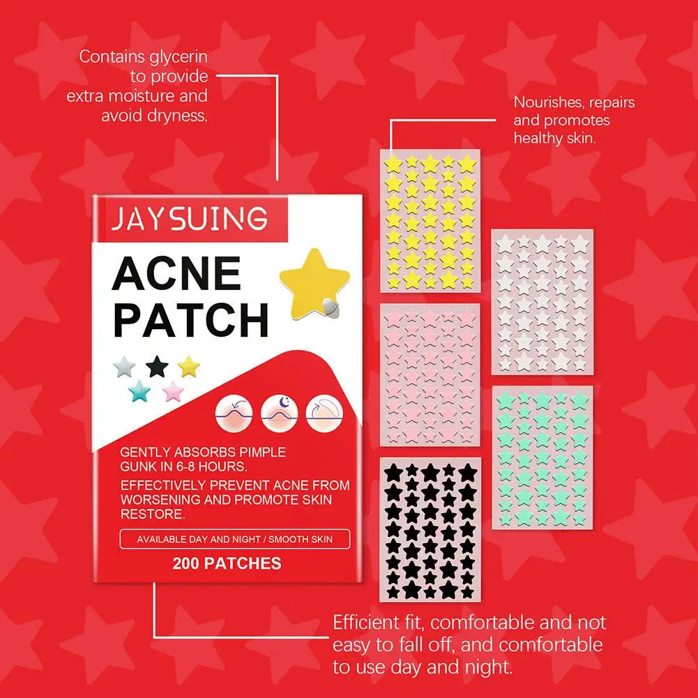 JAYSUING 200pcs Star PE Pimple ACNE Patch