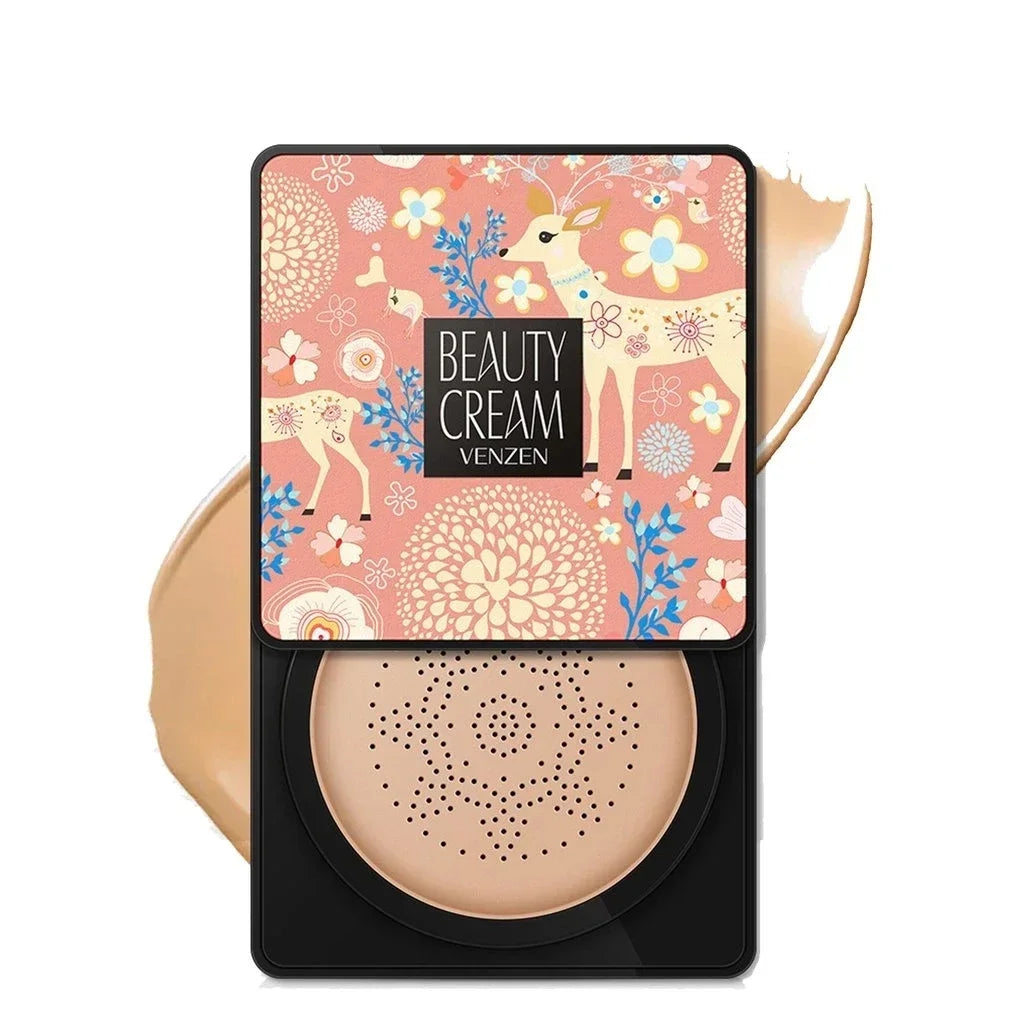 BB Air Cushion Base Foundation with Mushroom Head CC Cream Moisturizing Hydrating Concealer Makeup Brighten Skin Tone Cosmetics - Swefashionstore