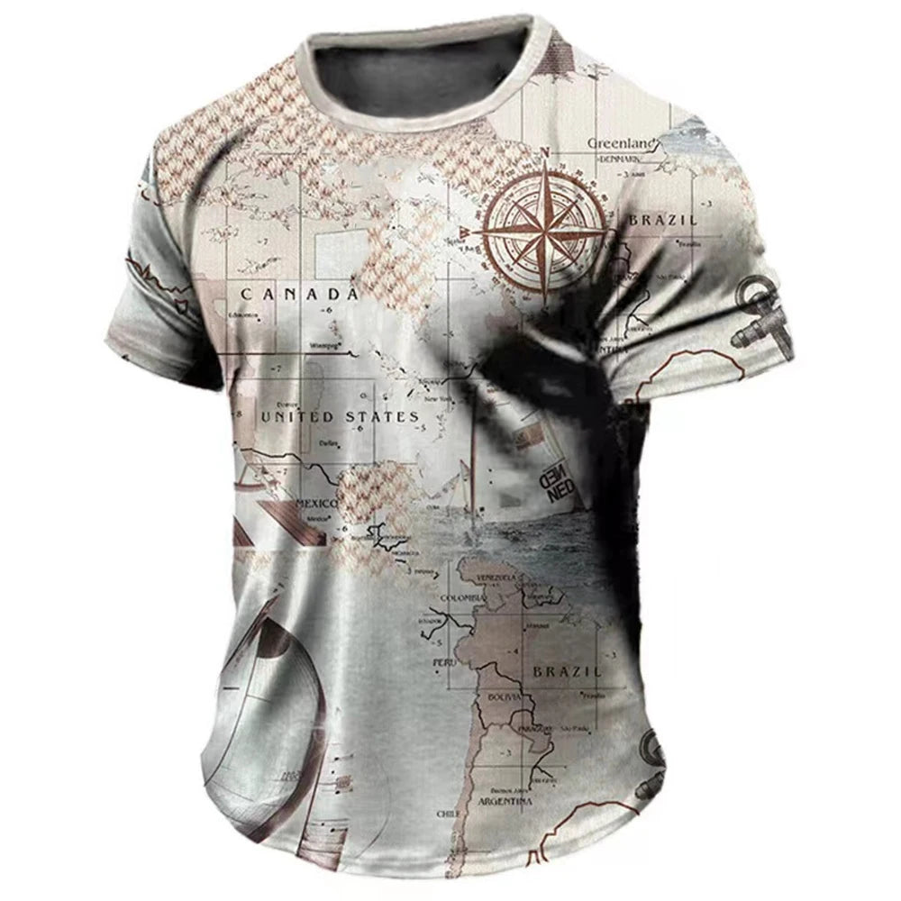 BESTSELLER Summer T-shirt Compass Printed - Swefashionstore