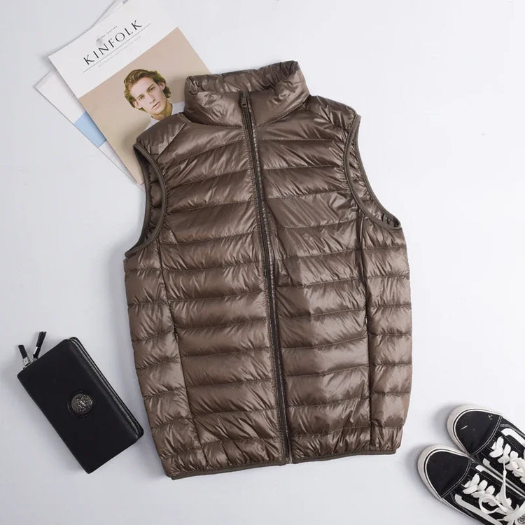 Autumn Winter Men Duck Down Vest 2025 Ultralight Sleeveless Puffer Vest - Swefashionstore