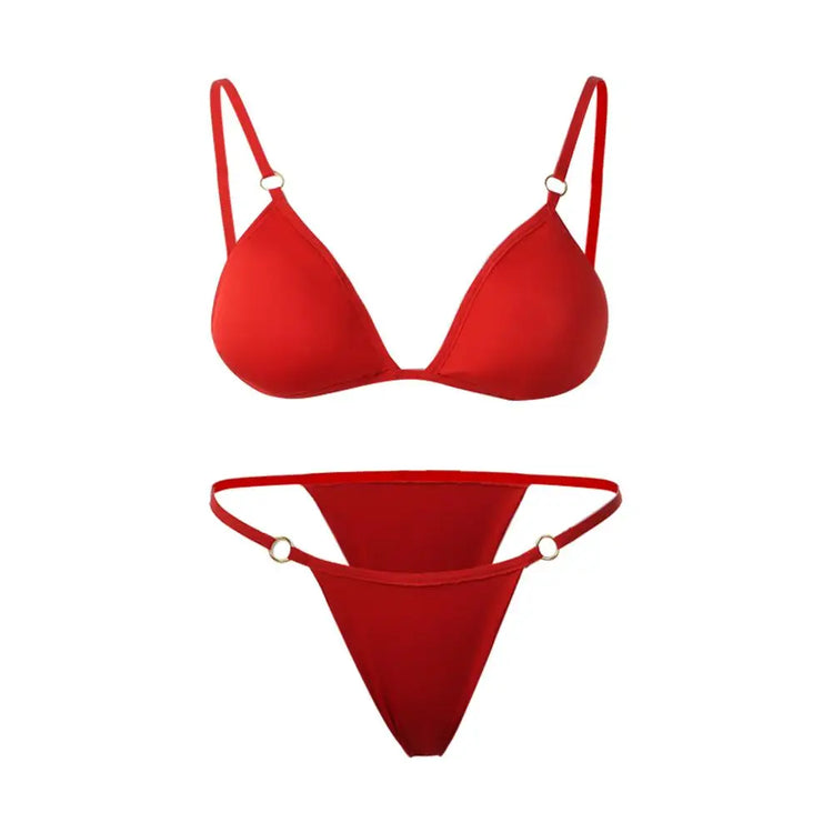 Buckle Sling Backless Two Piece Bikini Set - Swefashionstore