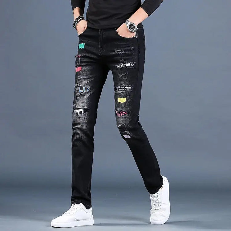 Black Slim Fit Jeans for Men Brand Jeans - Swefashionstore